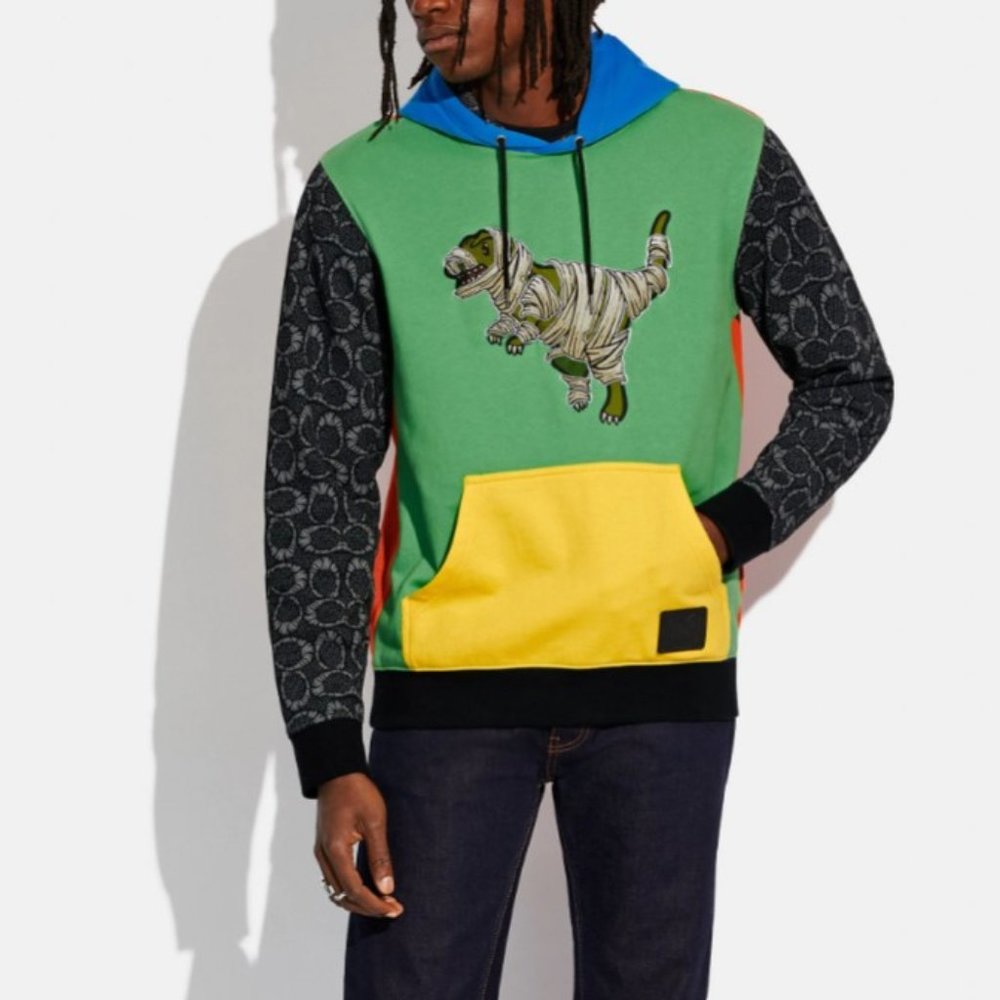 NWT Coach X Michael B. Jordan Mummified Signature Hoodie Rexy Cotton Colorbloc